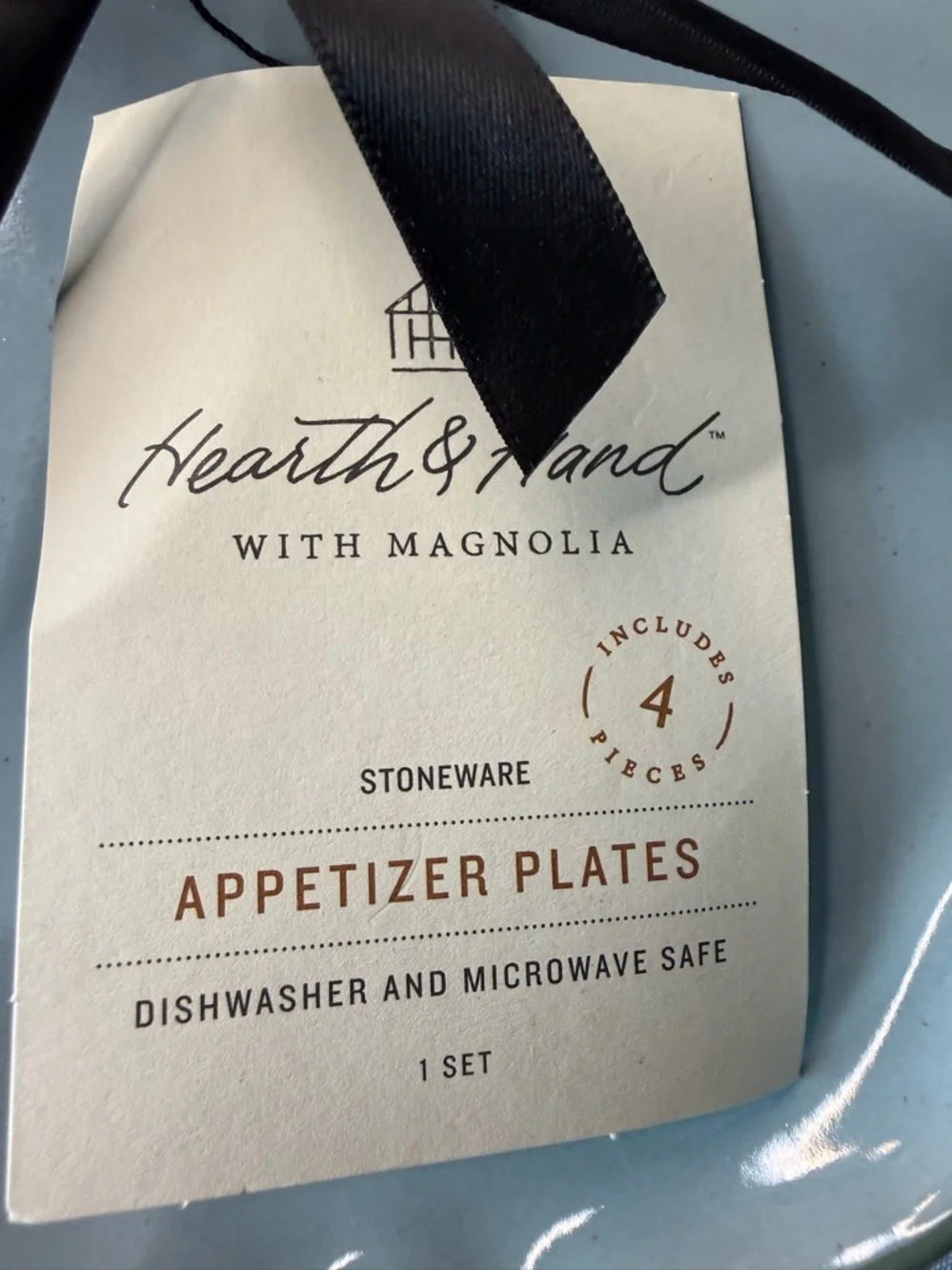 Hearth and Hand Stoneware 7”  Blue Appetizer Plates - Set of 4 - Picture 2 of 8